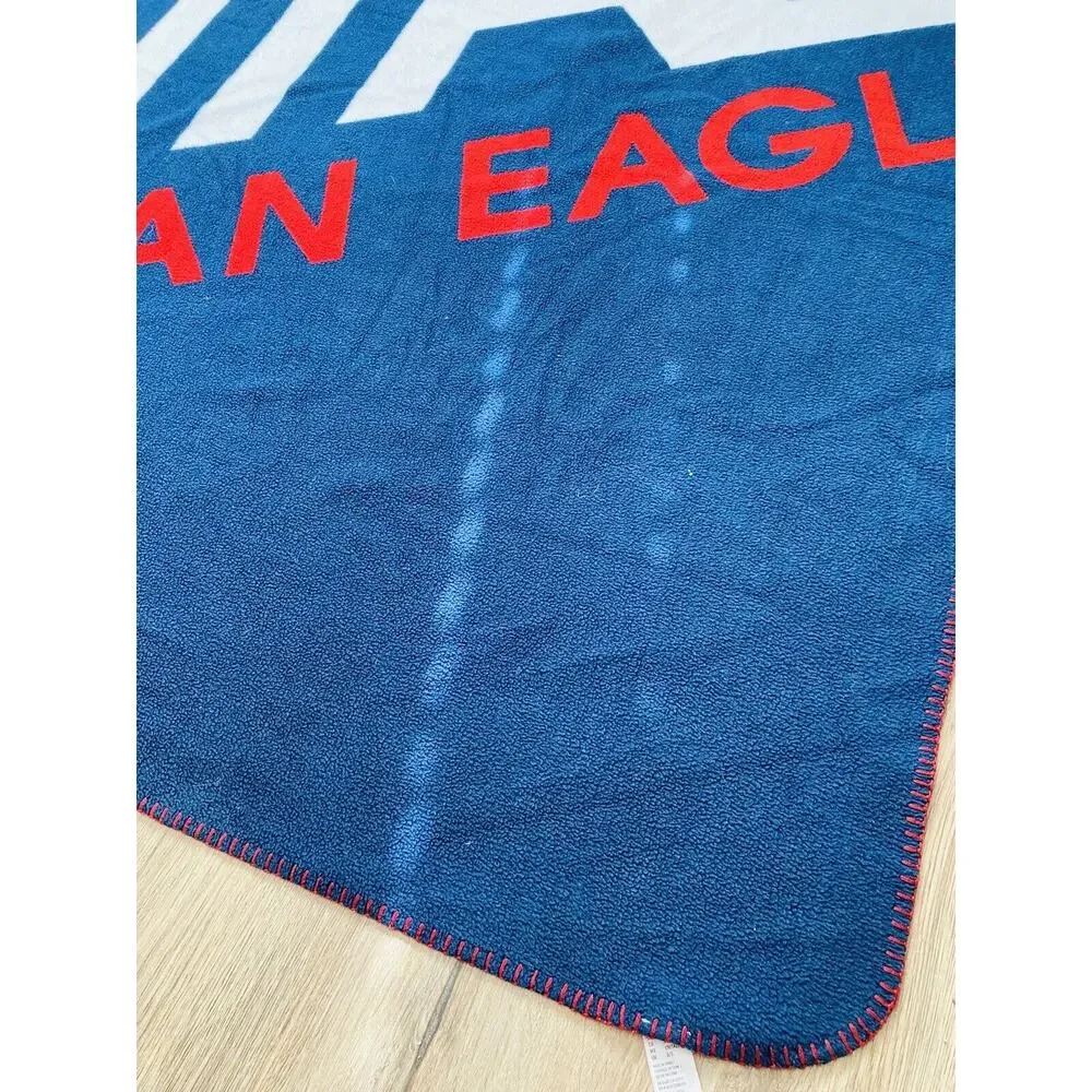 American Eagle Blanket Fleece Throw Red White Blue - 50x60
